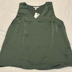 Nine West V-Neck Sleeveless Top/Tank/Shell - Green Size XL